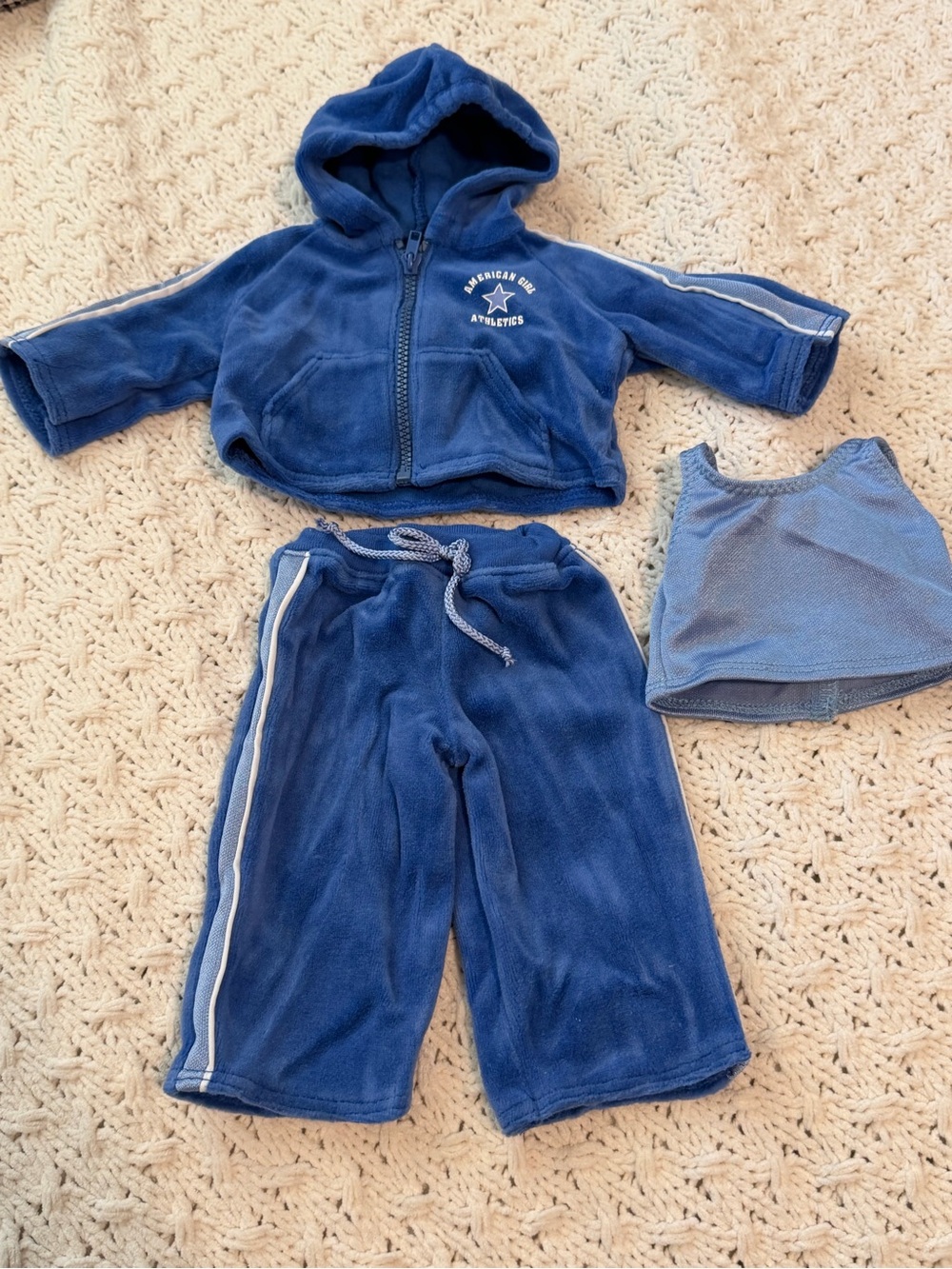 American Girl Blue Velour Tracksuit